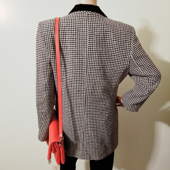 Vintage Neon Houndstooth Blazer Size 8 - Picture 4 of 8